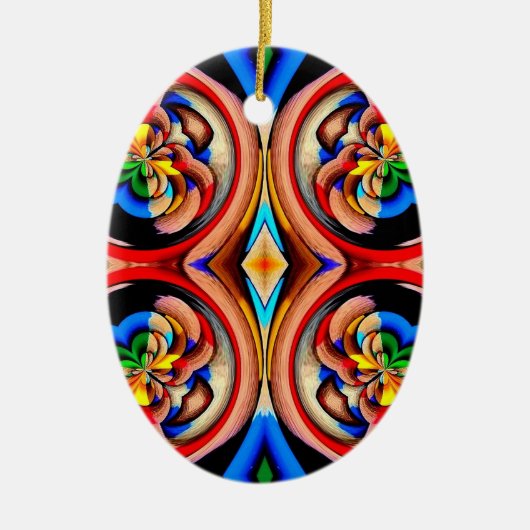 Rainbow Swirls Abstract Ornament (Voorkant)