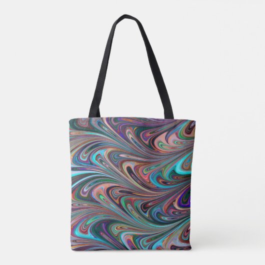 Rainbow Swirls canvas tas (Achterkant)