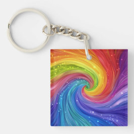 Rainbow Swirls Digitale Kunst Sleutelhanger