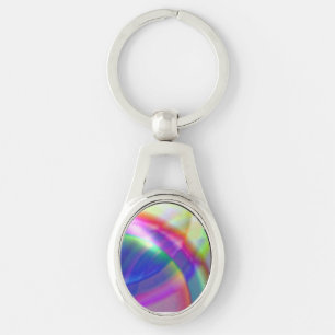 Rainbow Swirls Metal Sleutelhanger