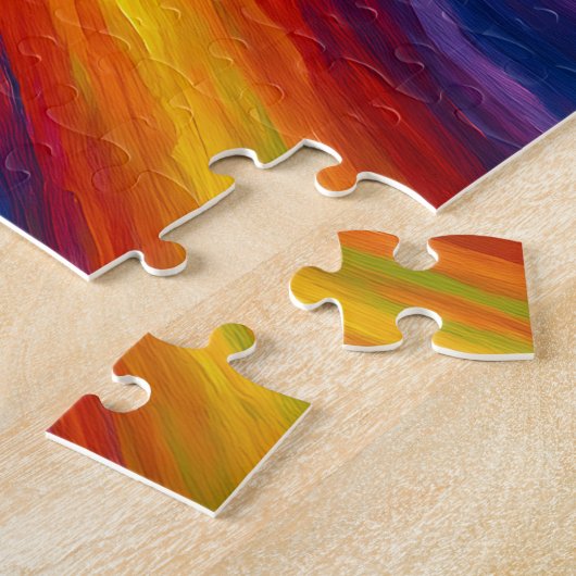 Rainbow Swirls Texture Painting Legpuzzel (Zijkant)