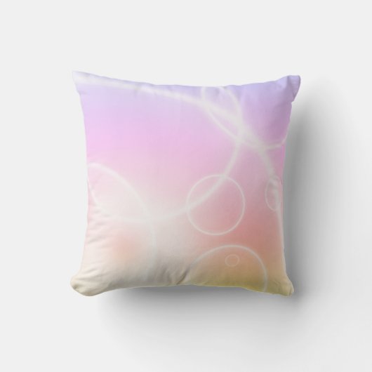 Rainbow Swirls Yellow Pink Cushion Pillow Kussen (Voorkant)