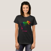 Rainbow T rex Funny Fossil met Jouw naam T-shirt (Voorkant volledig)