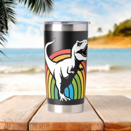 Rainbow T Rex Geïsoleerde Drinkbeker