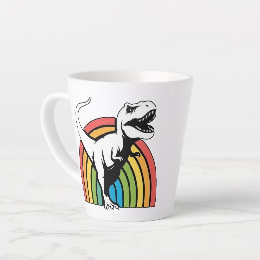 Rainbow T Rex Latte Mok (Linkerhoek)