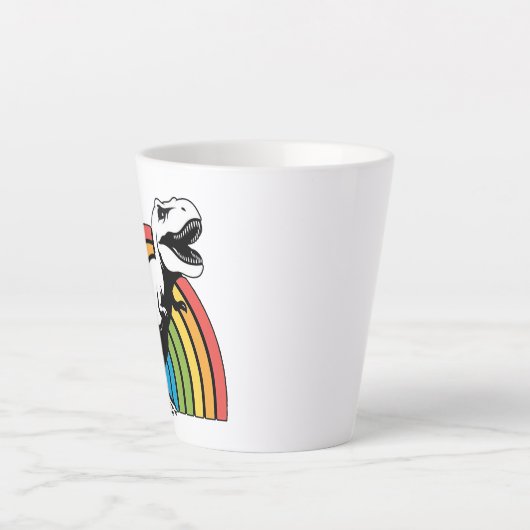 Rainbow T Rex Latte Mok (Voorkant)