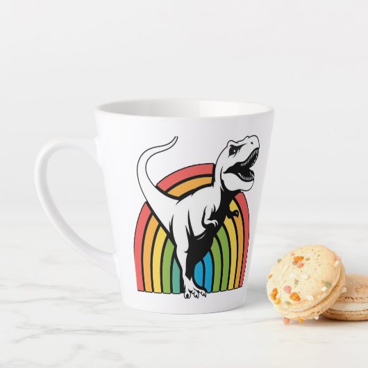 Rainbow T Rex Latte Mok (In situ)