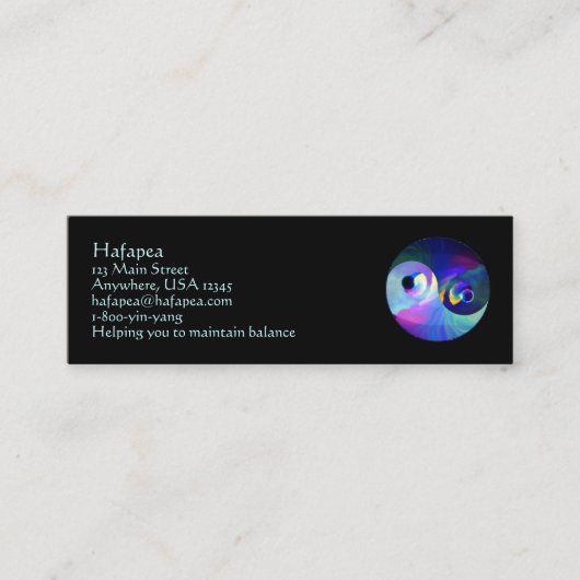 Rainbow Taijitu Yin Yang Mini Visitekaartje (Voorkant)