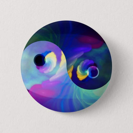 Rainbow Taijitu Yin Yang Ronde Button 5,7 Cm (Voorkant)
