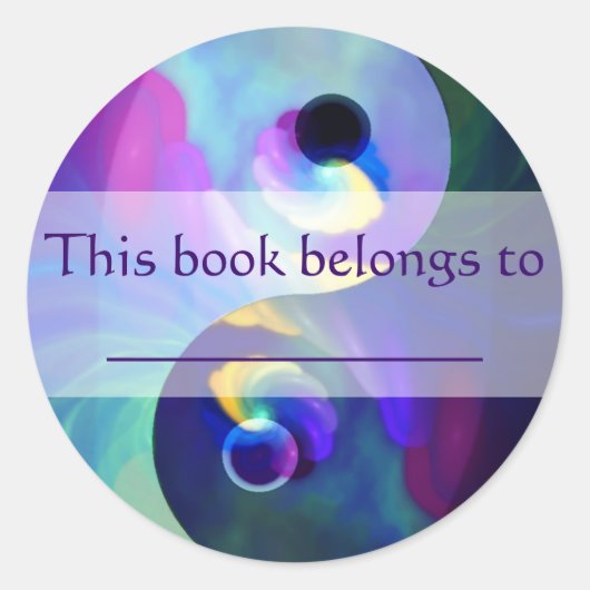 Rainbow Taijitu Yin Yang Ronde Sticker (Voorkant)
