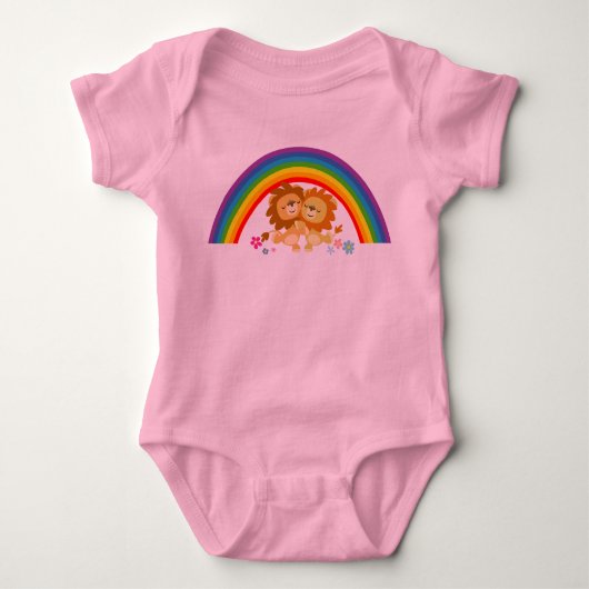 Rainbow Tango-Cute Cartoon Lions Baby Apparel Romper (Voorkant)