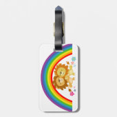 Rainbow Tango-Cute Cartoon Lions Bagagelabel (Achterkant verticaal)