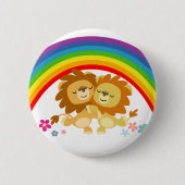 Rainbow Tango-Cute Cartoon Lions Button Badge (Voorkant)