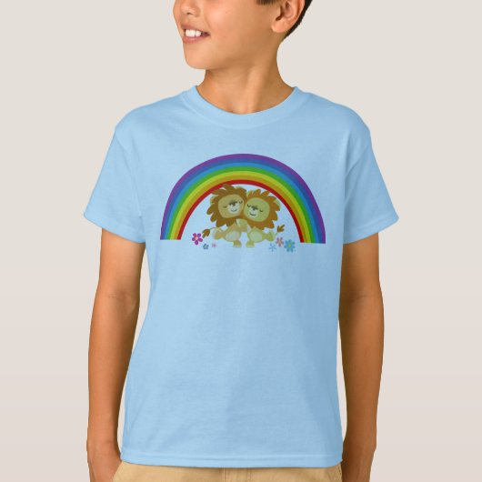 Rainbow Tango-Cute Cartoon Lions Children T-Shirt (Voorkant)