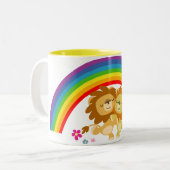 Rainbow Tango-Cute Cartoon Lions Mok (Voorkant links)
