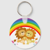 Rainbow Tango-Cute Cartoon Lions Sleutelhanger (Voorkant)