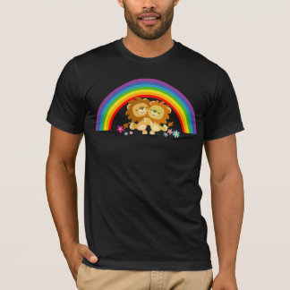 Rainbow Tango-Cute Cartoon Lions T-Shirt