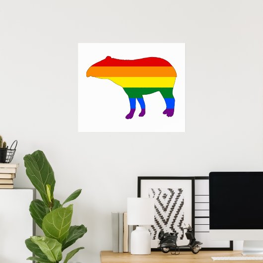 Rainbow Tapir Poster (Thuiskantoor)