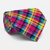 Rainbow Tartan Stropdas (Opgerold)