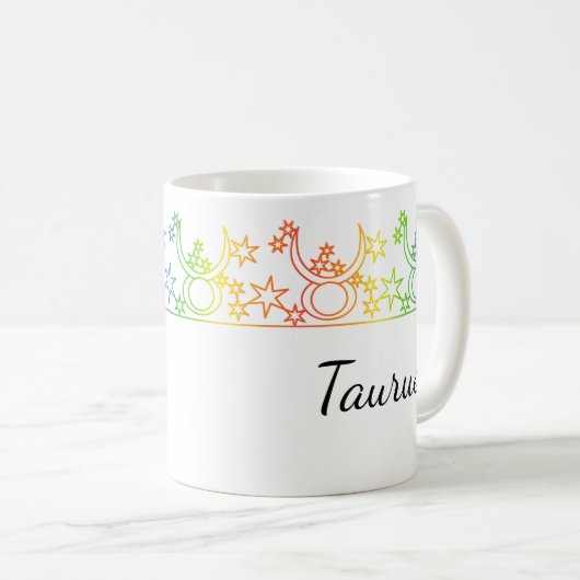 Rainbow Taurus sterrenbeeld Gepersonaliseerde mok (Voorkant rechts)