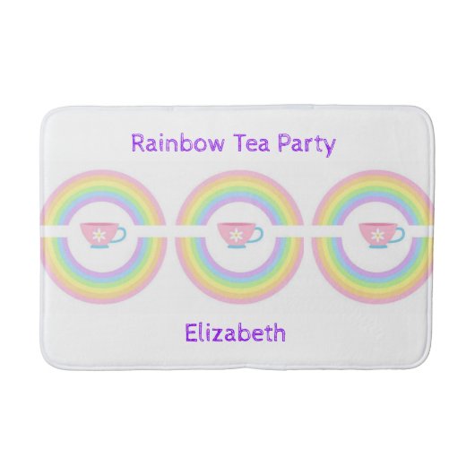 Rainbow Tea Party Bathroom Bath Mat (Voorkant)