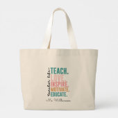 Rainbow Teach Love inspireert de waardering van le Grote Tote Bag (Achterkant)