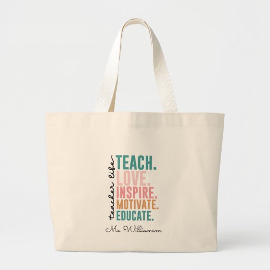 Rainbow Teach Love inspireert de waardering van le Grote Tote Bag (Voorkant)