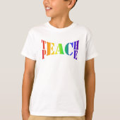 Rainbow Teach Peace Boys T-shirt (Voorkant)