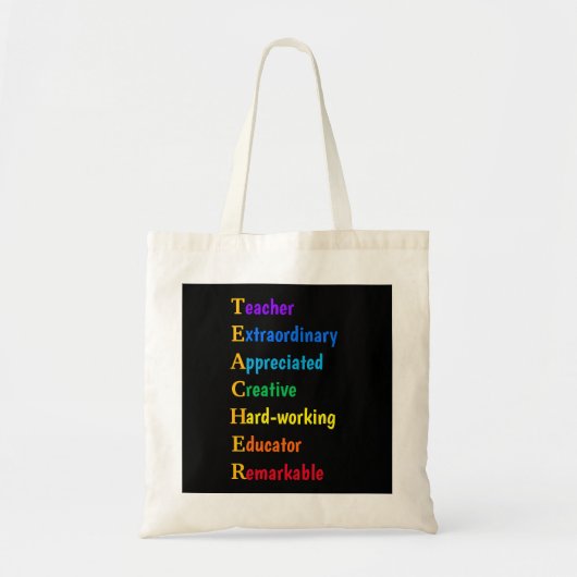 Rainbow Teacher Appreciation Canvas tas (Voorkant)