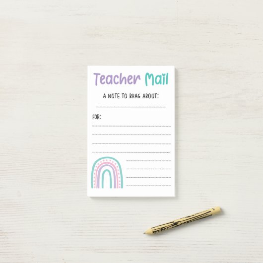 Rainbow Teacher Mail Post-it® Notes (Op bureau)