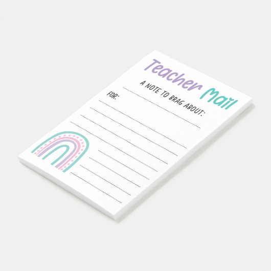 Rainbow Teacher Mail Post-it® Notes (Schuin)