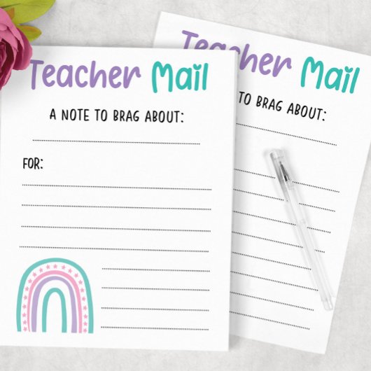 Rainbow Teacher Mail Post-it® Notes
