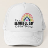 Rainbow Teacher Mooie Dag Trucker Pet (Voorkant)
