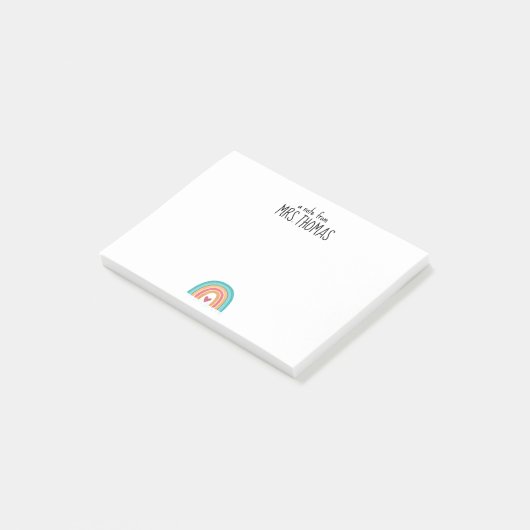 Rainbow Teacher Note Pad – Aangepast lerarengesche (Schuin)