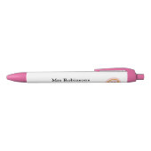Rainbow Teacher Pens Personalized Boho Pink Modern Zwarte Inkt Pen (Bovenkant)