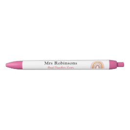 Rainbow Teacher Pens Personalized Boho Pink Modern Zwarte Inkt Pen