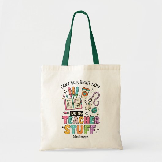 Rainbow Teacher Stuff Tote Bag (Voorkant)