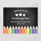 Rainbow Teacher Welkom Kindergarten Sjabloon Briefkaart (Voorkant)
