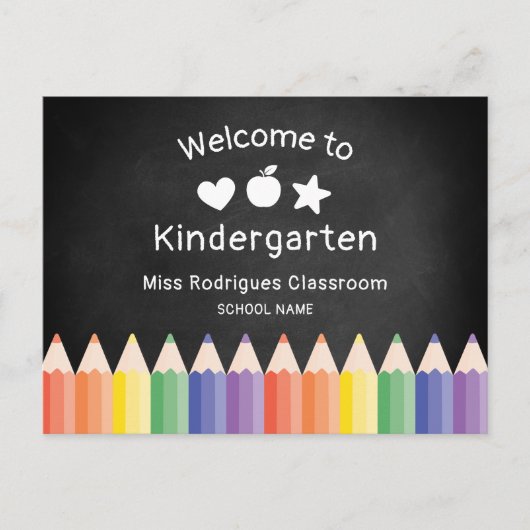 Rainbow Teacher Welkom Kindergarten Sjabloon Briefkaart (Voorkant)