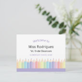 Rainbow Teacher Welkom Terug School Briefkaart (Staand voorkant)