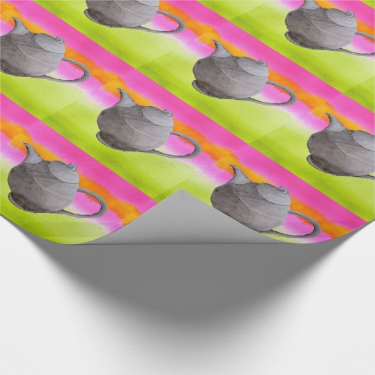 Rainbow Teapot arty tea party Cadeaupapier (Hoek)