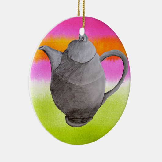 Rainbow Teapot arty tea party Keramisch Ornament (Rechts)