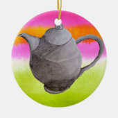 Rainbow Teapot arty tea party Keramisch Ornament (Voorkant)