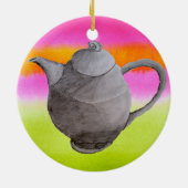 Rainbow Teapot arty tea party Keramisch Ornament (Achterkant)