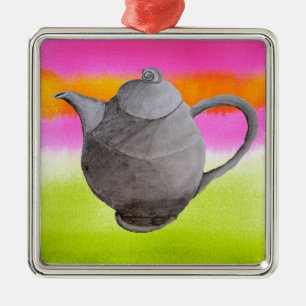 Rainbow Teapot arty tea party Metalen Ornament