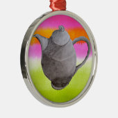 Rainbow Teapot arty tea party Metalen Ornament (Rechts)