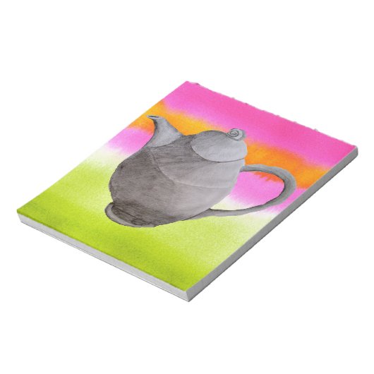 Rainbow Teapot arty tea party Notitieblok (Linkerzijde)
