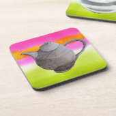 Rainbow Teapot arty tea party Onderzetter (Linkerzijde)