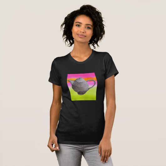 Rainbow Teapot arty tea party T-shirt (Voorkant volledig)