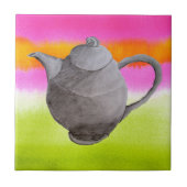 Rainbow Teapot arty tea party Tegeltje (Voorkant)